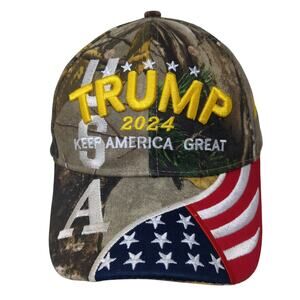 USA Trump 2024 Keep America Great Strapback Baseball Cap Multi One Size 6 Panel